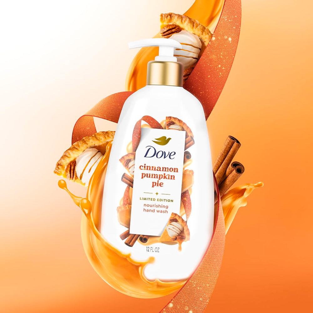 Dove pump dispensing creamy lather illustrating nourishing cleanse benefit