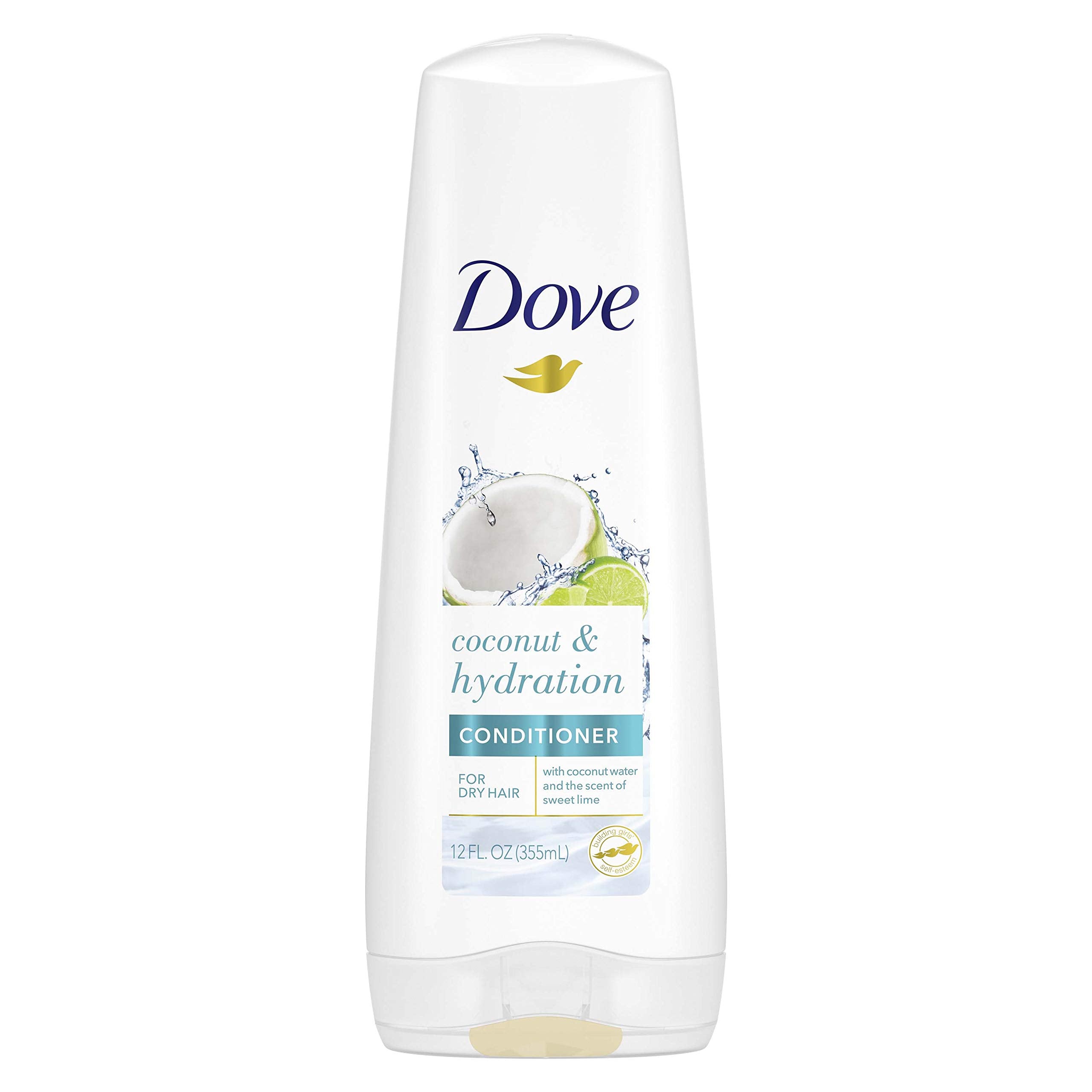 Dove coconut & hydration front packaging showing bottle and label, promoting moisture benefits