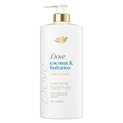 Dove front packaging showing conditioner bottle and hydration benefit