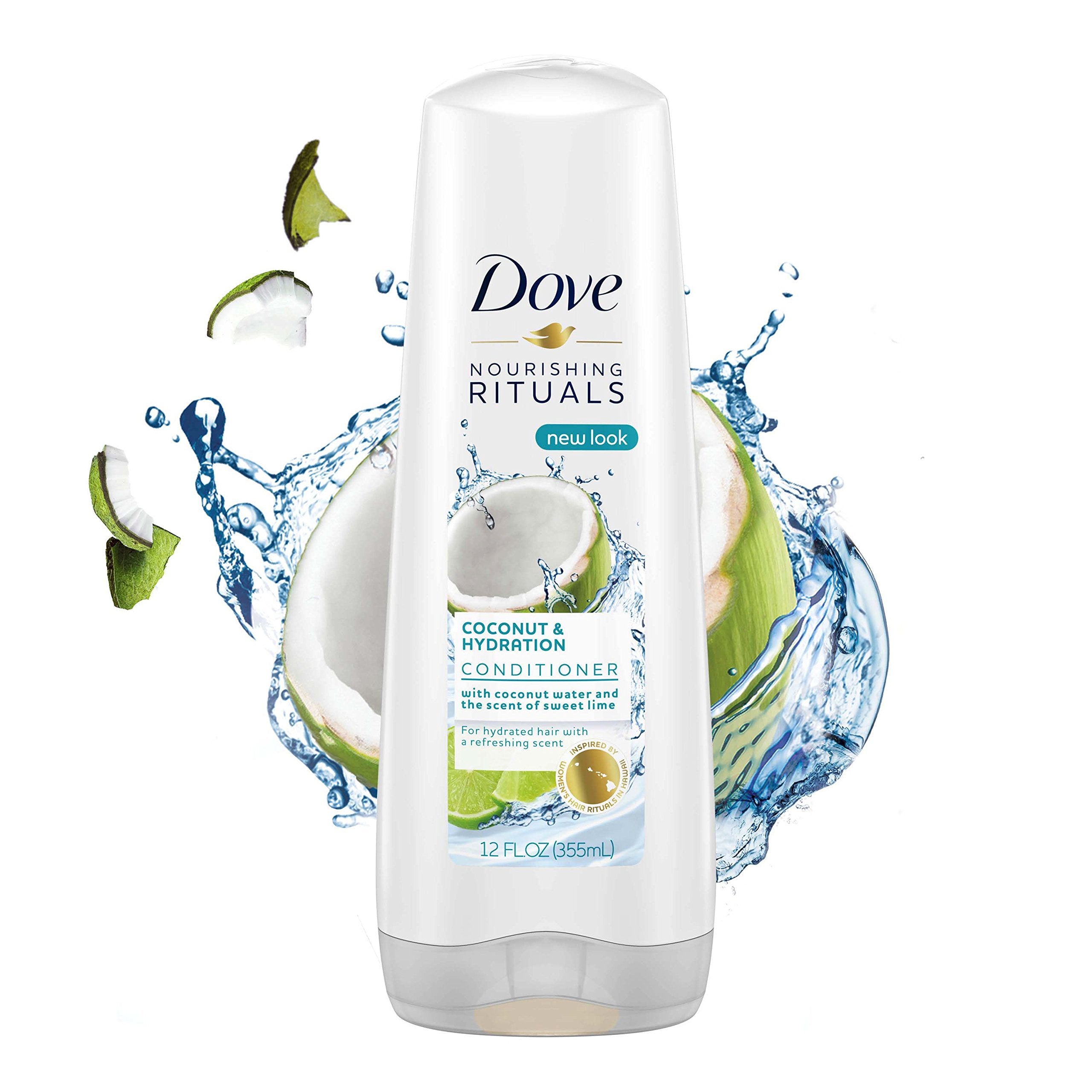 Dove coconut & hydration 12 oz beside common items for scale, showing travel-friendly size