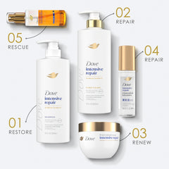 Dove creamy conditioner texture close-up for rich nourishing feel