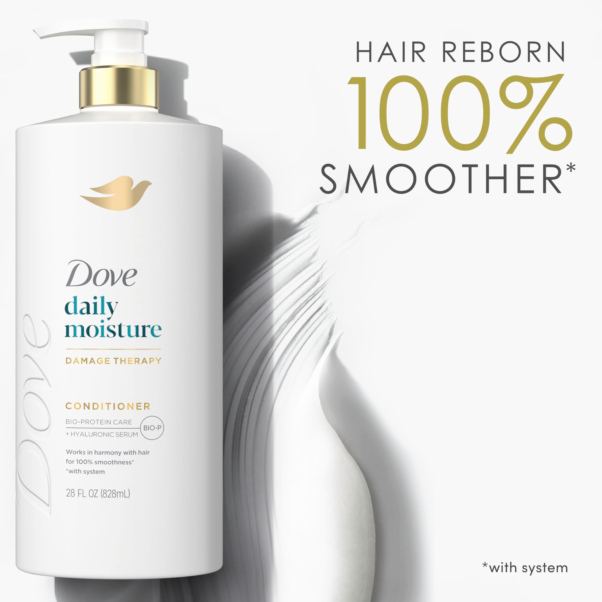 Dove creamy conditioner texture close-up illustrating rich moisture
