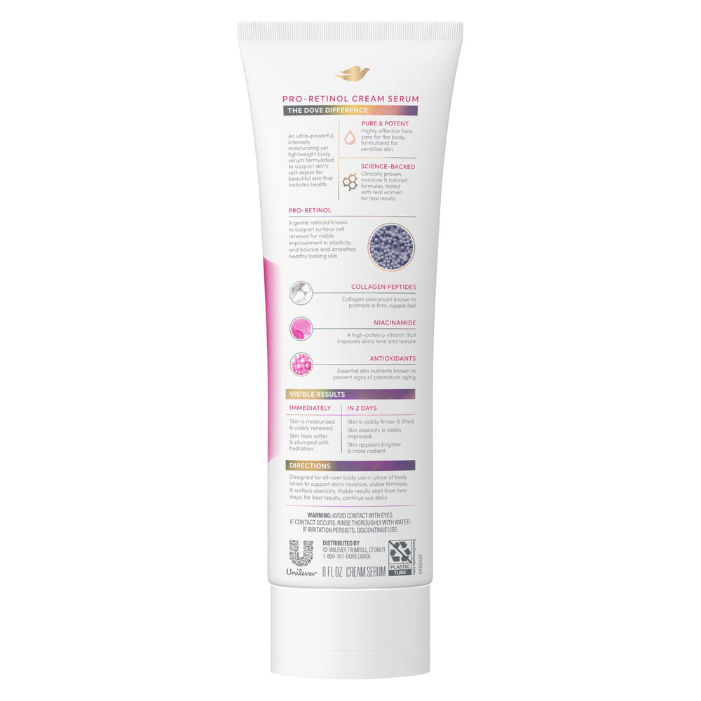 Dove cream serum pump dispensing product for controlled application
