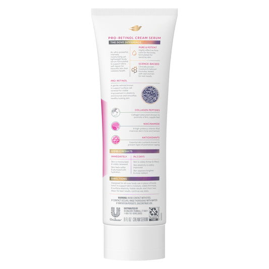 Dove cream serum pump dispensing product for controlled application