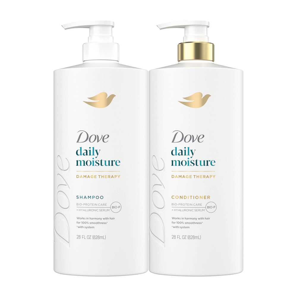 Dove front packaging showing large 28 fl oz bottle benefits of hydration