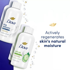 Dove deep moisture bottle detail emphasizing nourishing creaminess for skin