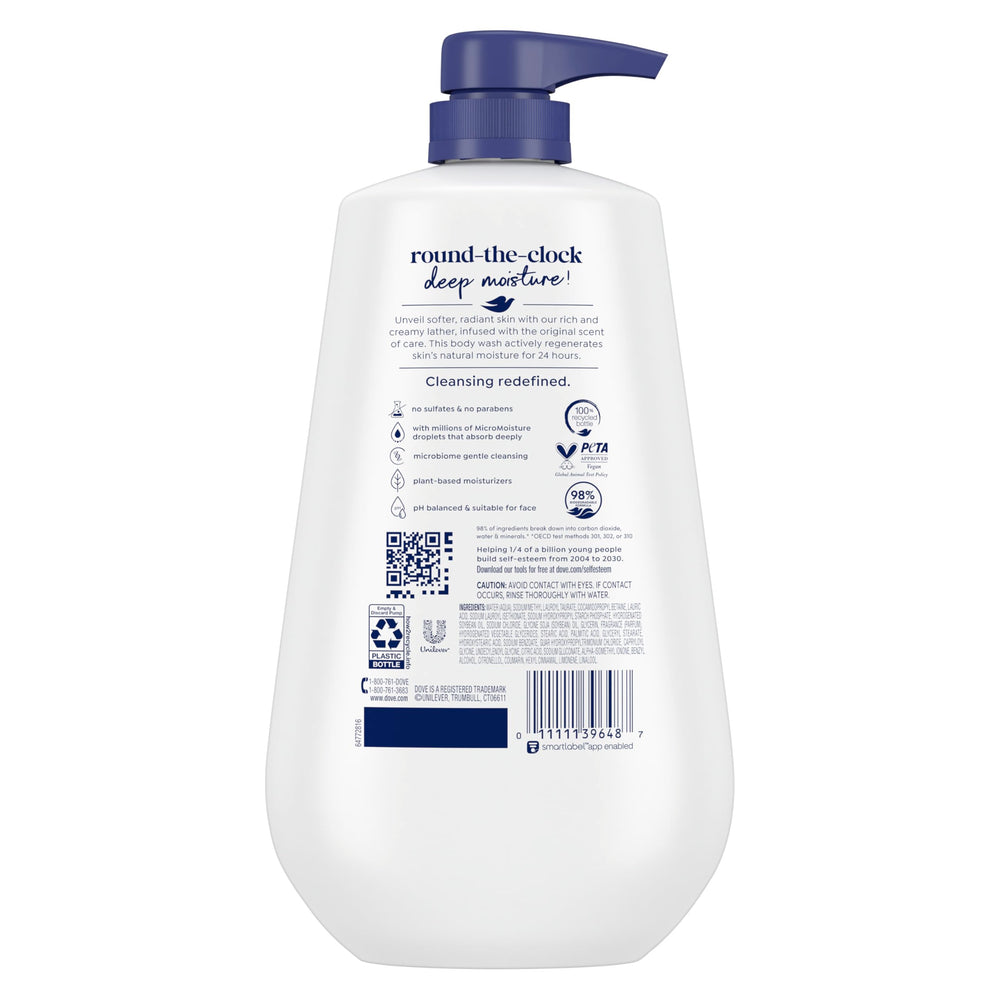 Dove deep moisture pump dispense closeup highlighting easy use and rich creaminess