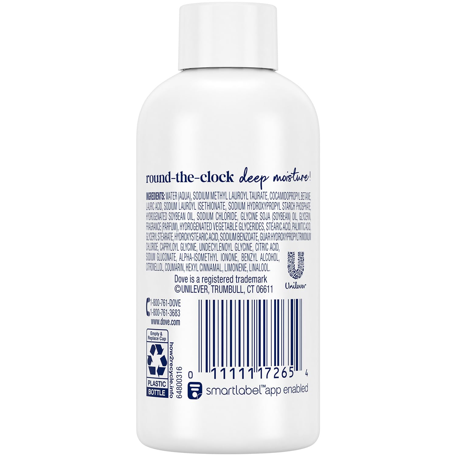 Close-up of a single Dove 3 oz bottle highlighting portability and convenience