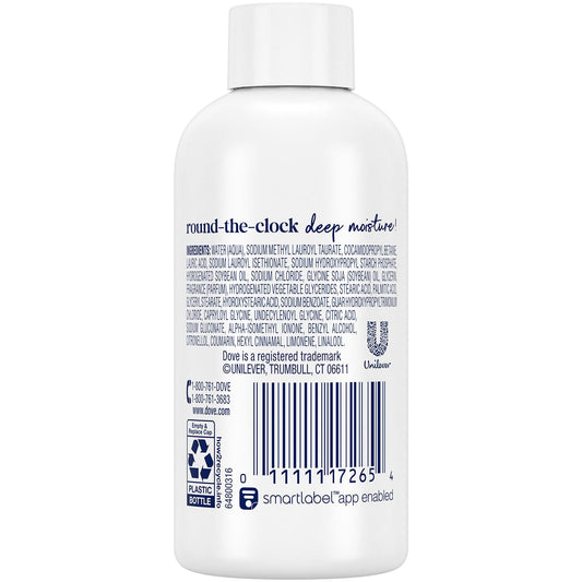 Close-up of a single Dove 3 oz bottle highlighting portability and convenience