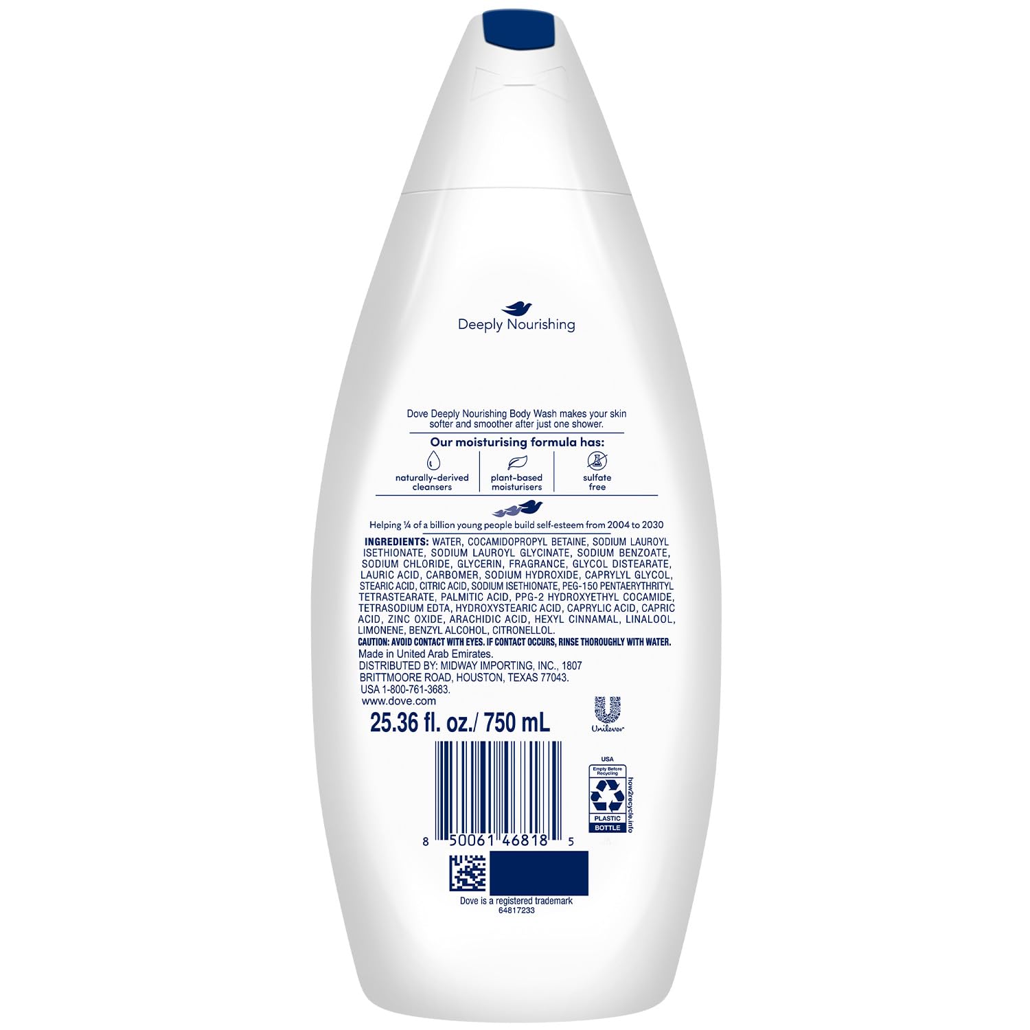 Dove body wash texture pouring to show creamy moisturizing consistency