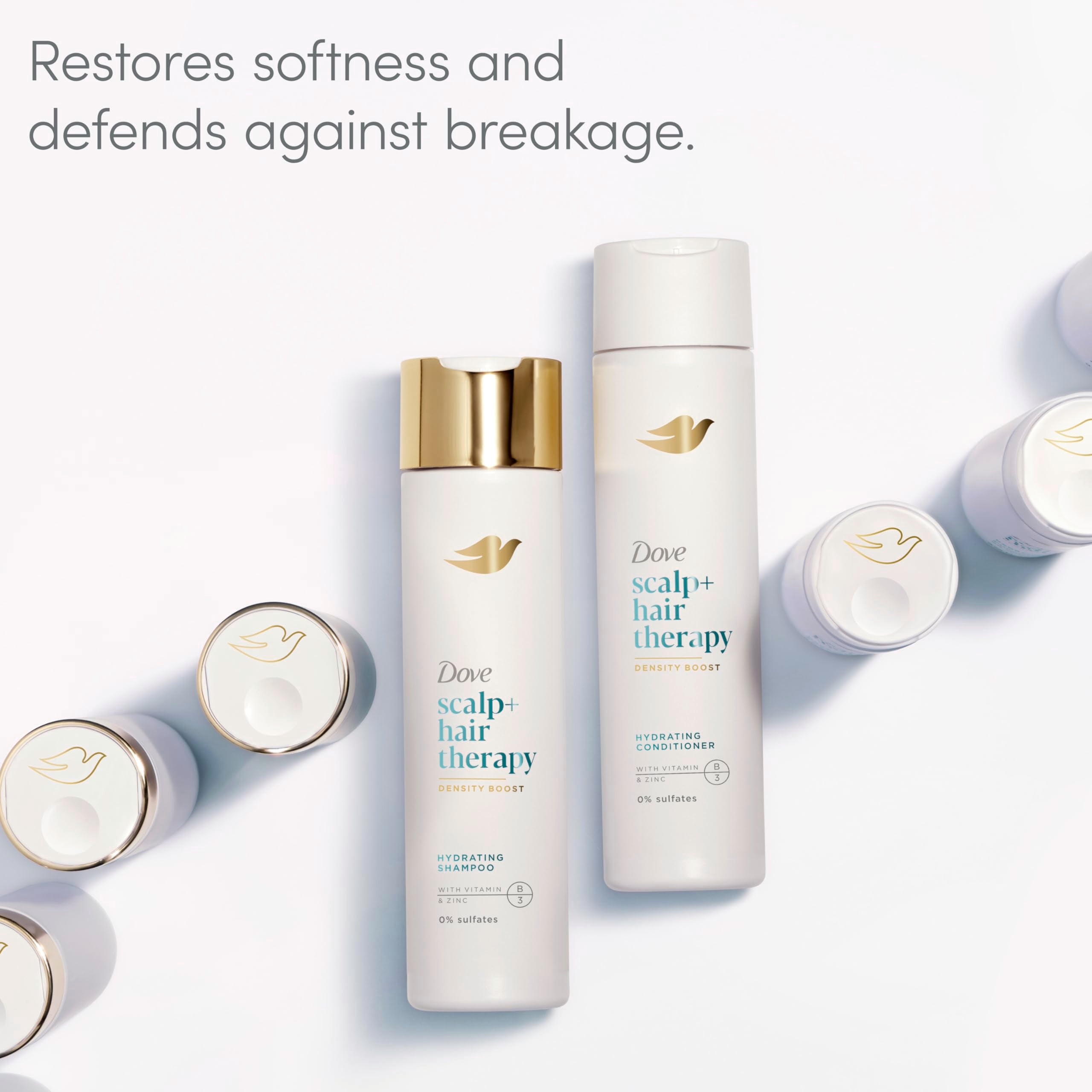 Dove conditioner in palm demonstrating creamy, easy-to-distribute texture