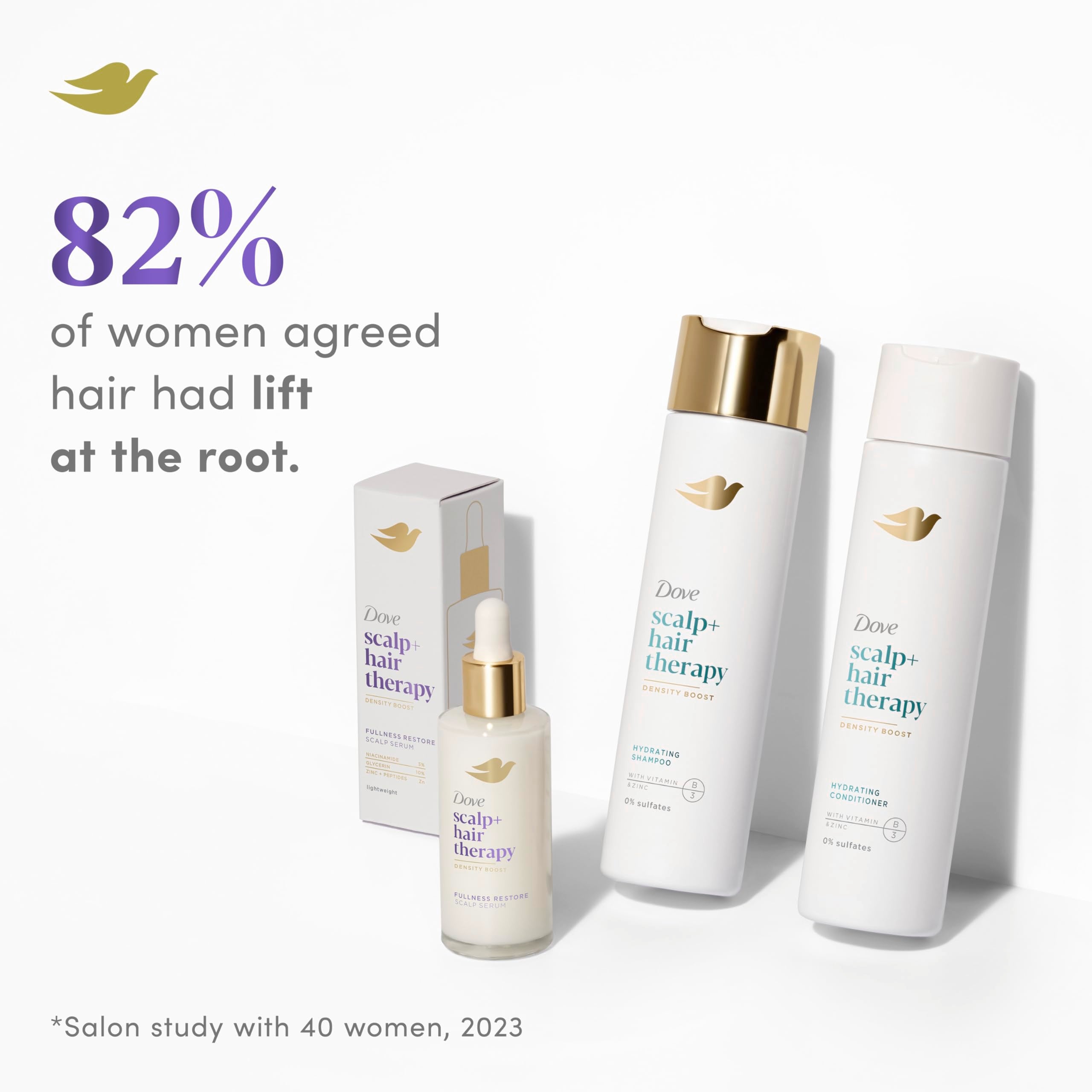 Dove product being applied to scalp illustrating targeted scalp care