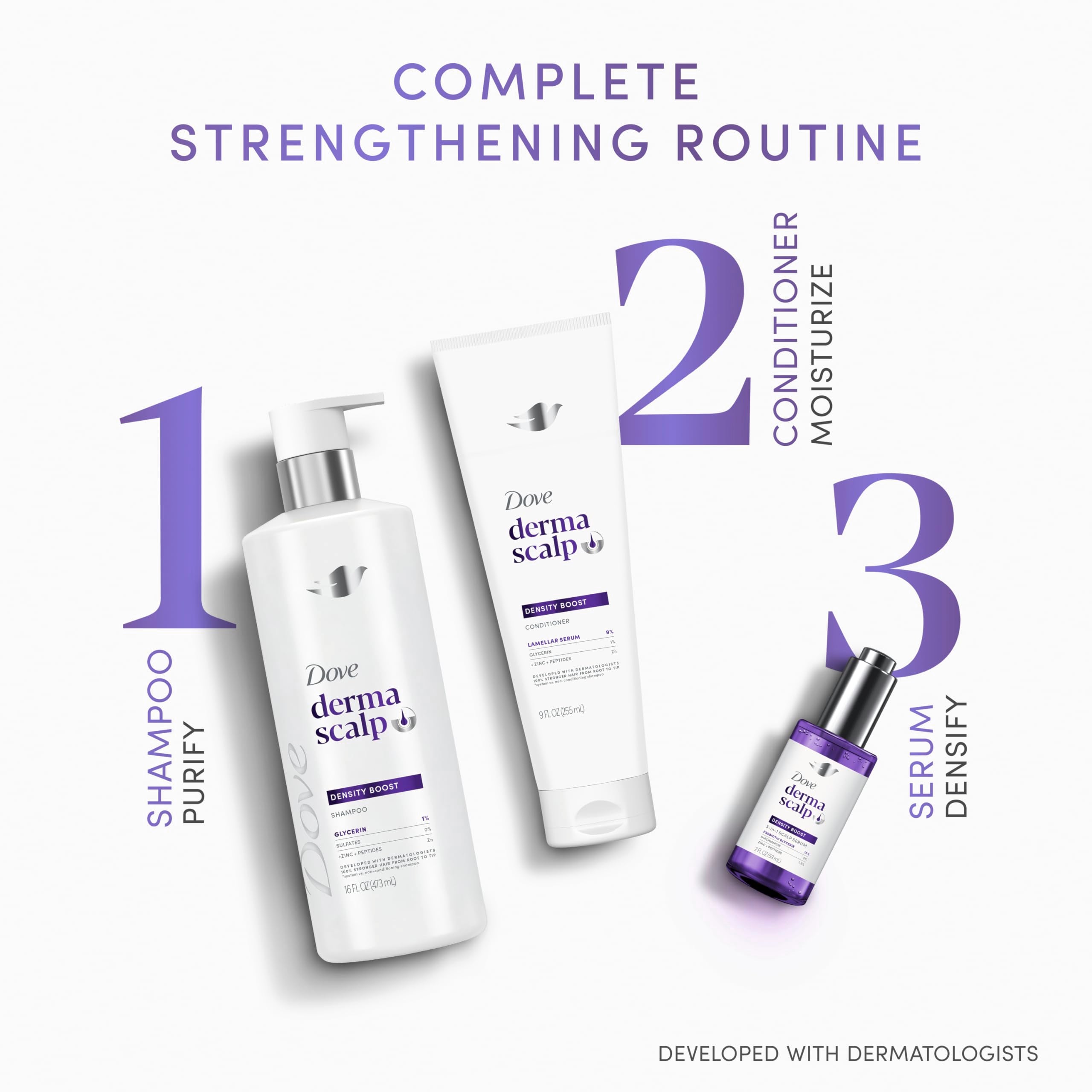 Dove Derma Scalp applied to wet hair in shower illustrating conditioning step