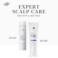 Dove Derma Scalp before and after visual demonstrating visible fullness