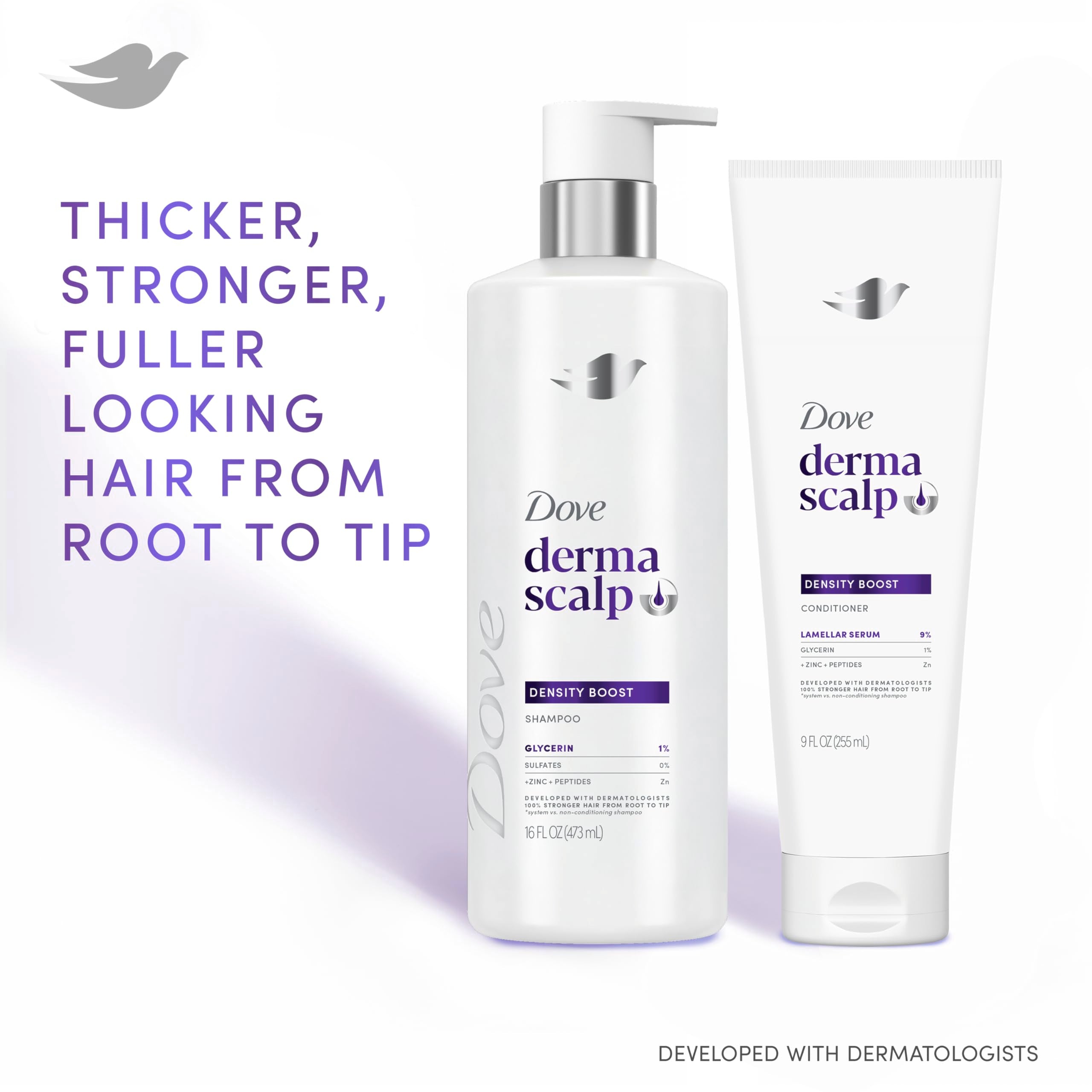 Dove Derma Scalp dispenser close-up demonstrating easy, controlled application