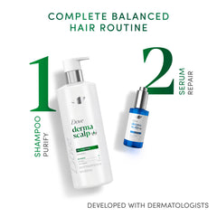 Dove derma scalp ingredients label showing niacinamide and prebiotic glycerin