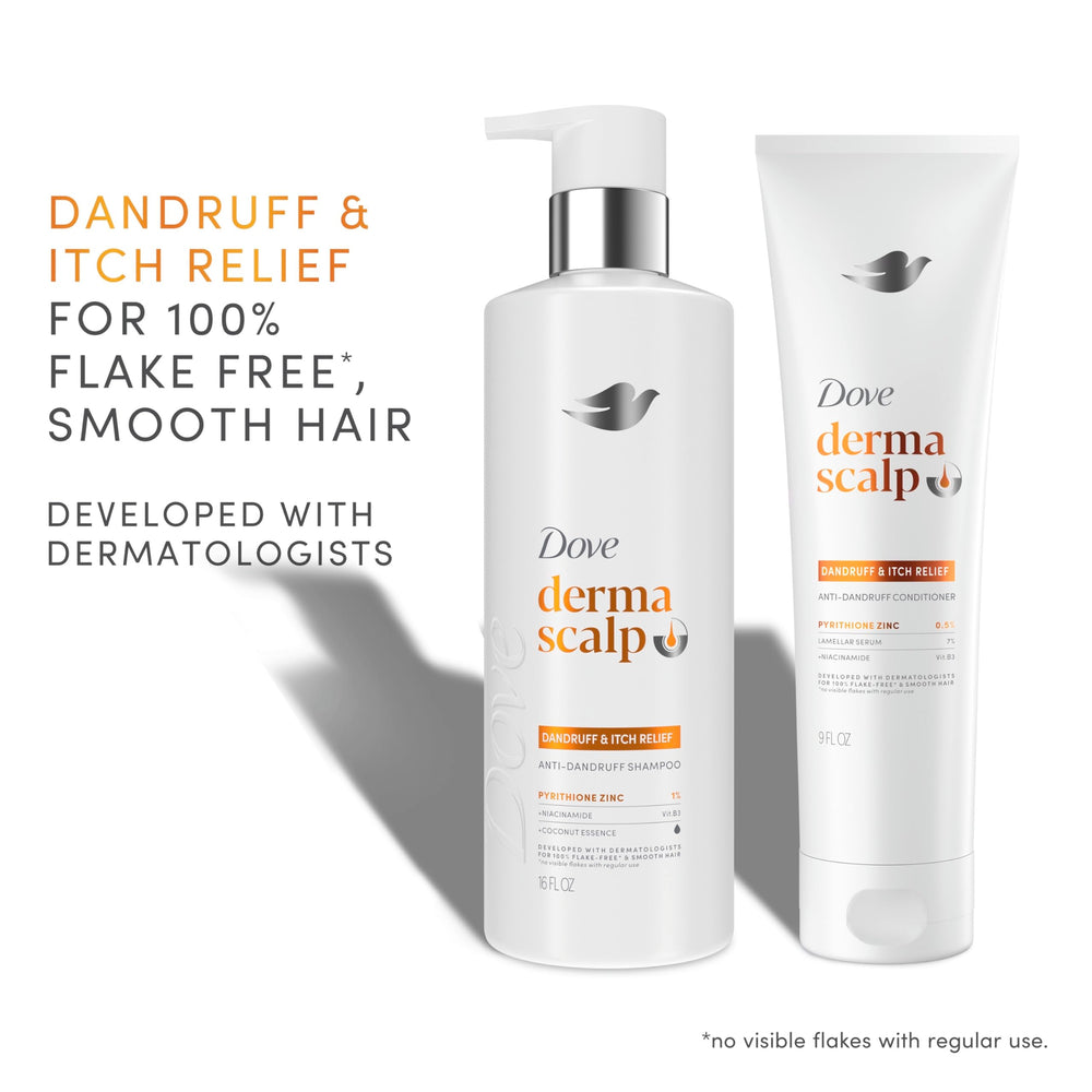 Dove Derma Scalp applied in shower soothing scalp and reducing flakes