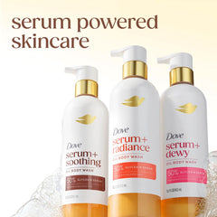 Dove bottle beside lotion illustrating layered moisturizing routine