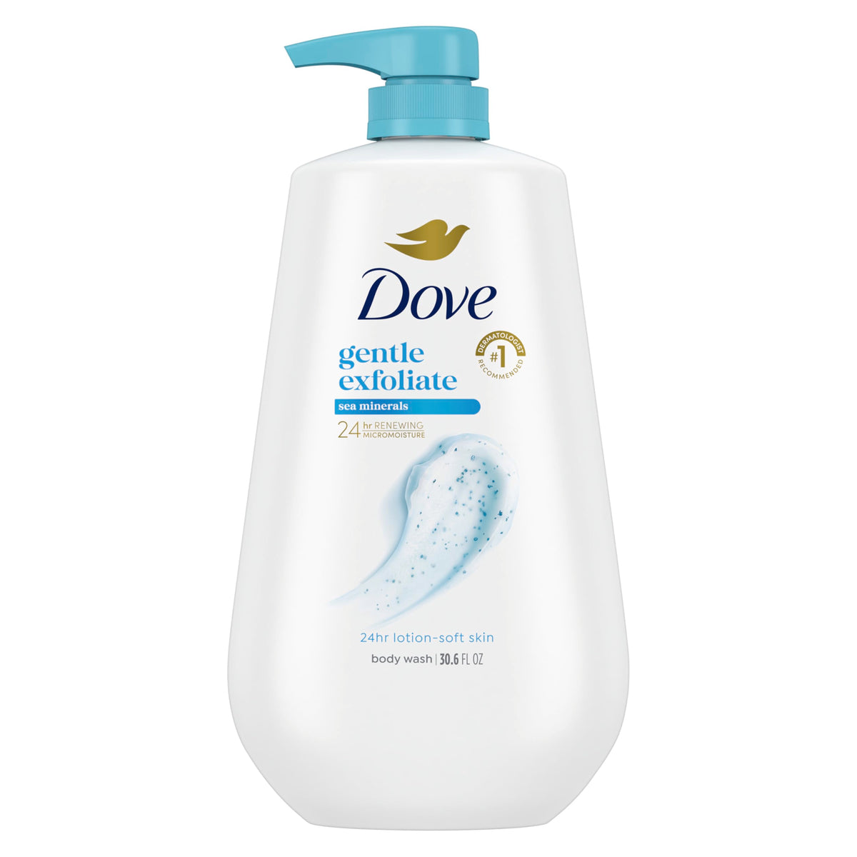 Dove front bottle Sea Minerals showing 30.6 oz size and clean design benefit: trust