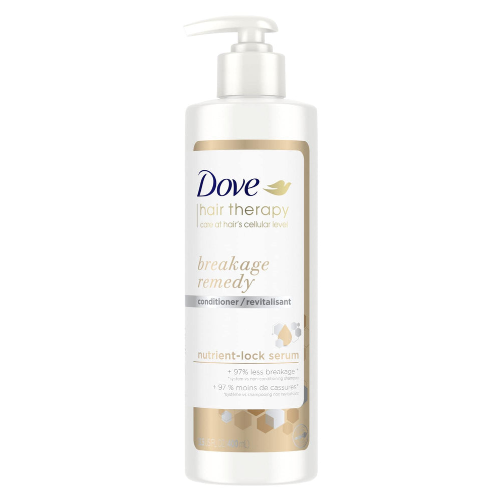 Dove front packaging showing product and benefits for reduced breakage