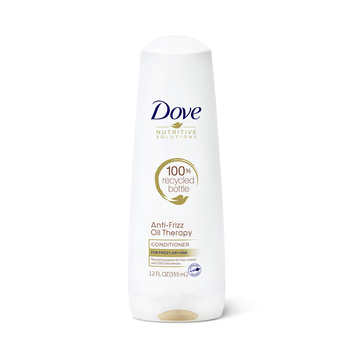 Dove front packaging showing 12 oz bottle and smooth hair benefit