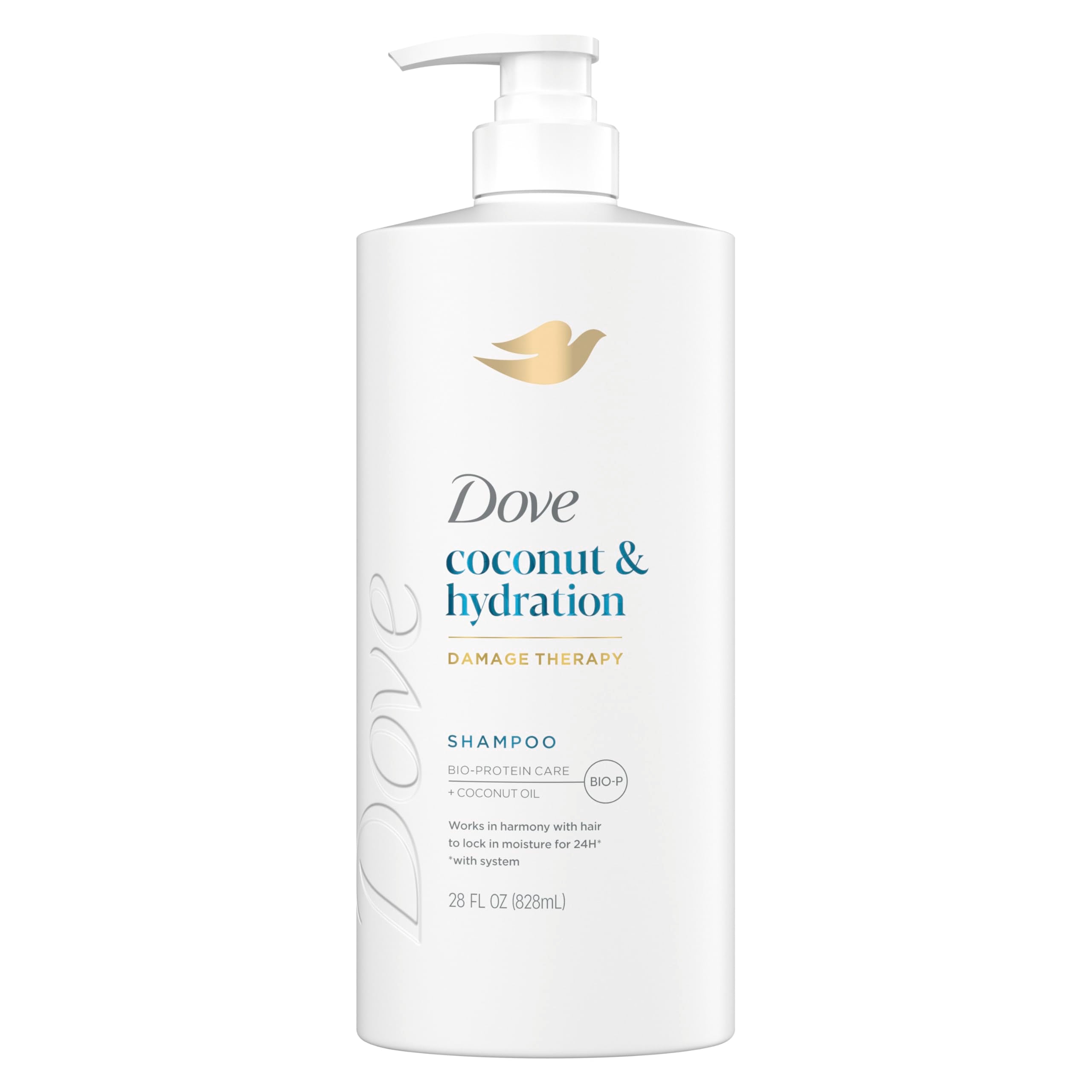 Dove front packaging shows 28 fl oz bottle and clear product identity for easy purchase
