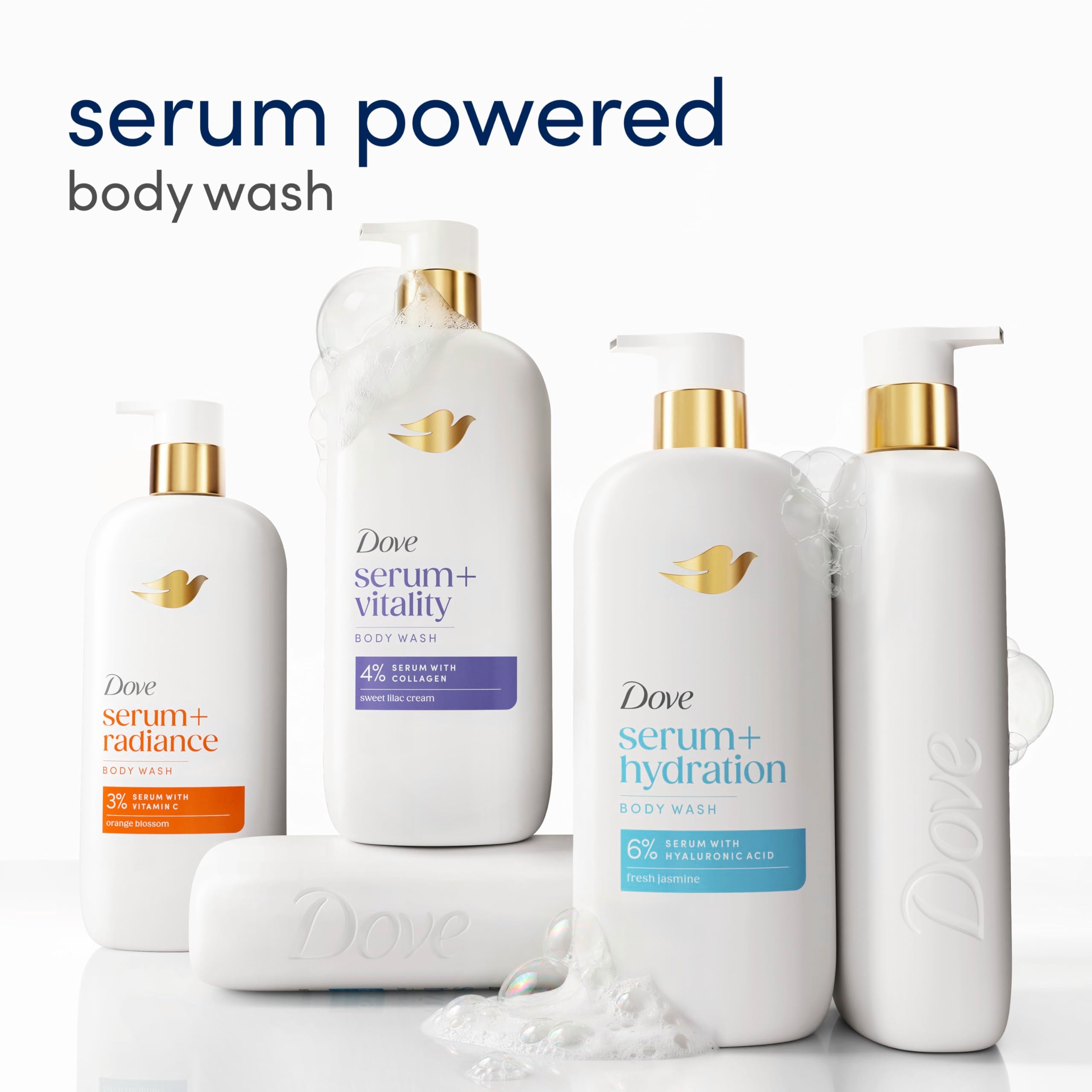 Dove exfoliating minerals close-up revealing gentle scrub action for refined skin