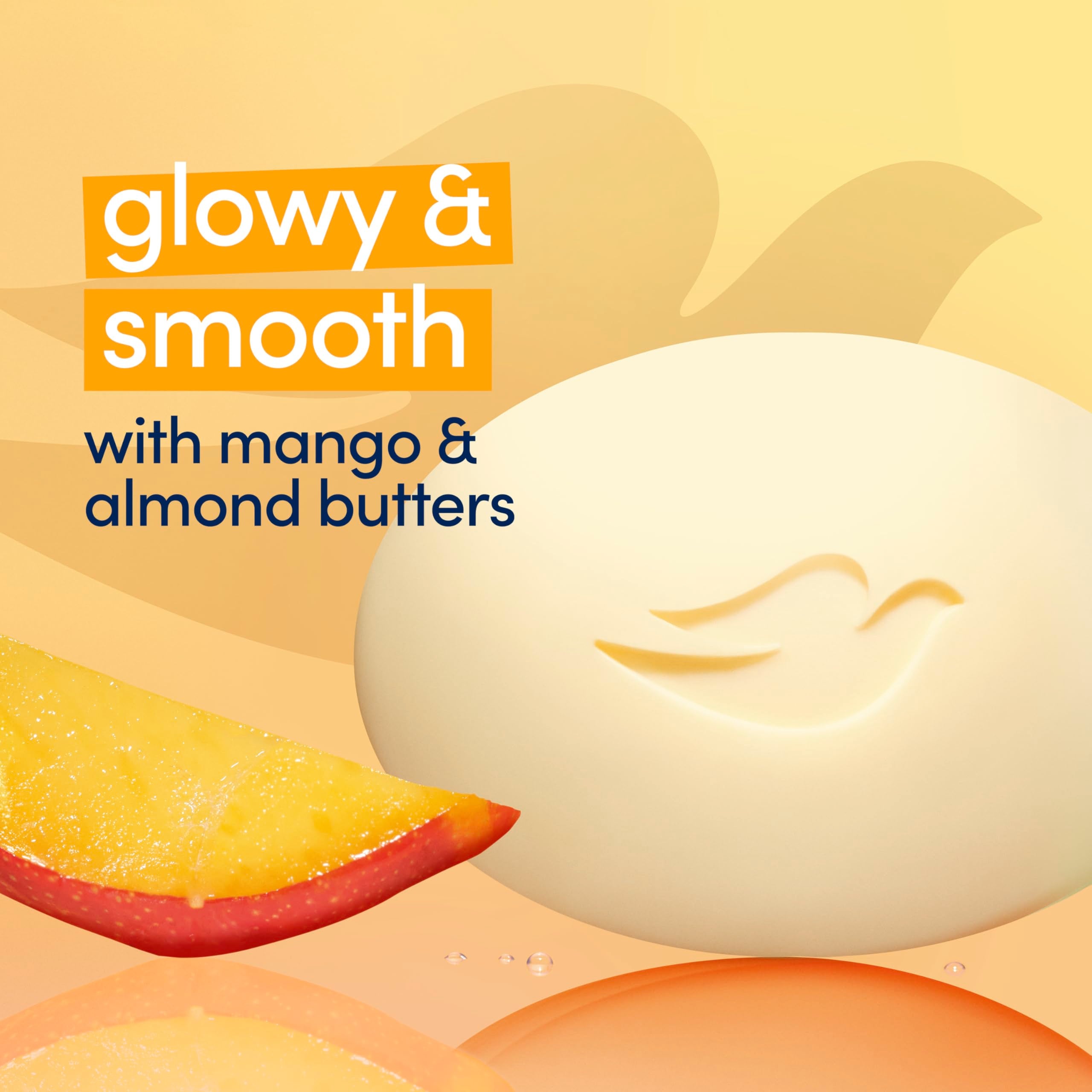 Mango and almond butter ingredients beside Dove bar for nourishment