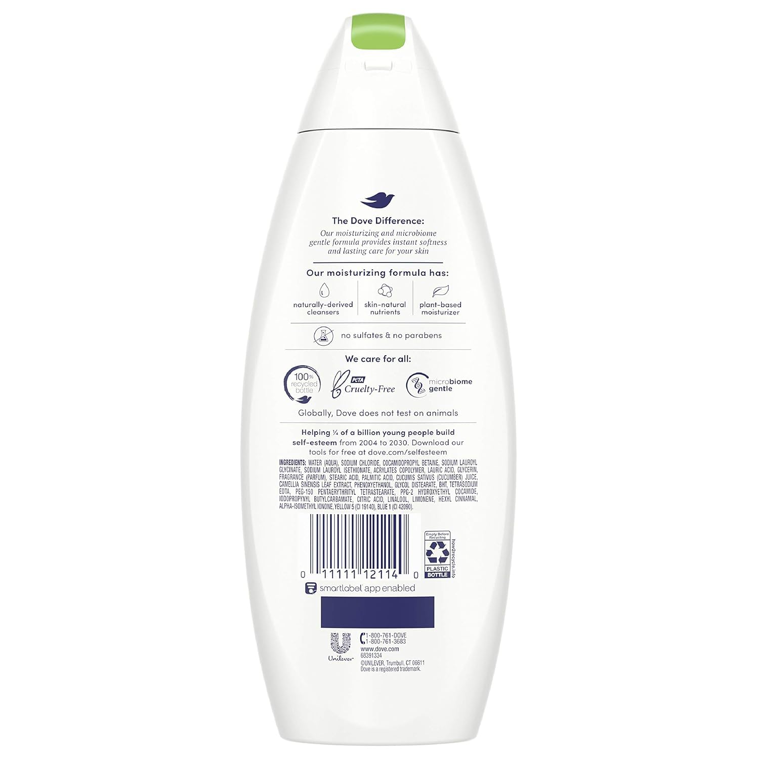 Dove Go Fresh close-up of the bottle cap and dispenser for easy use