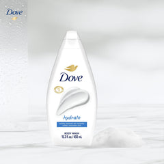 Dove hydrate bottles on shelf indicating convenient multi-pack benefit