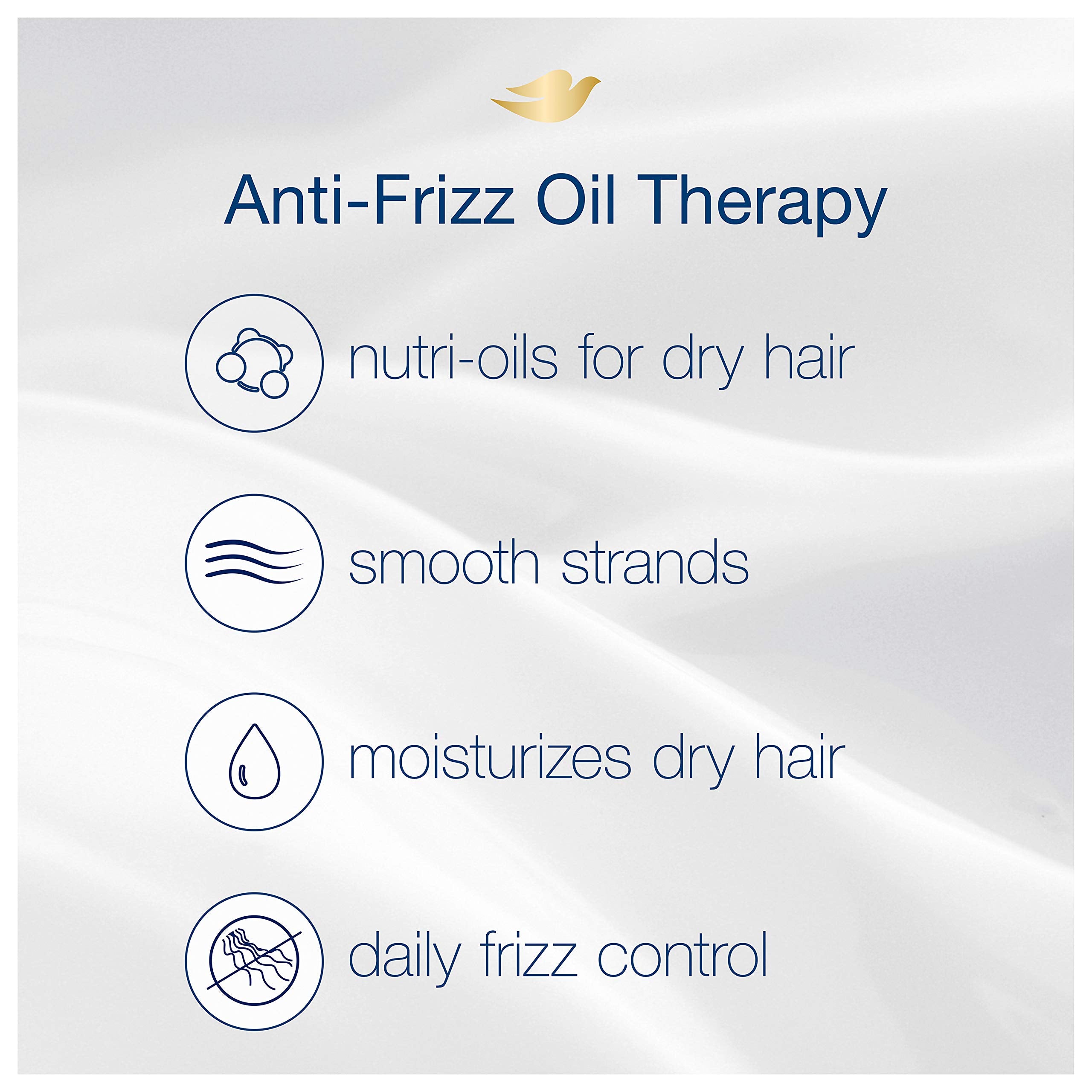 Dove conditioner being applied to mid-lengths demonstrating smoother hair