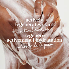 Dove in-shower use lifestyle shot of person applying body wash for soft skin