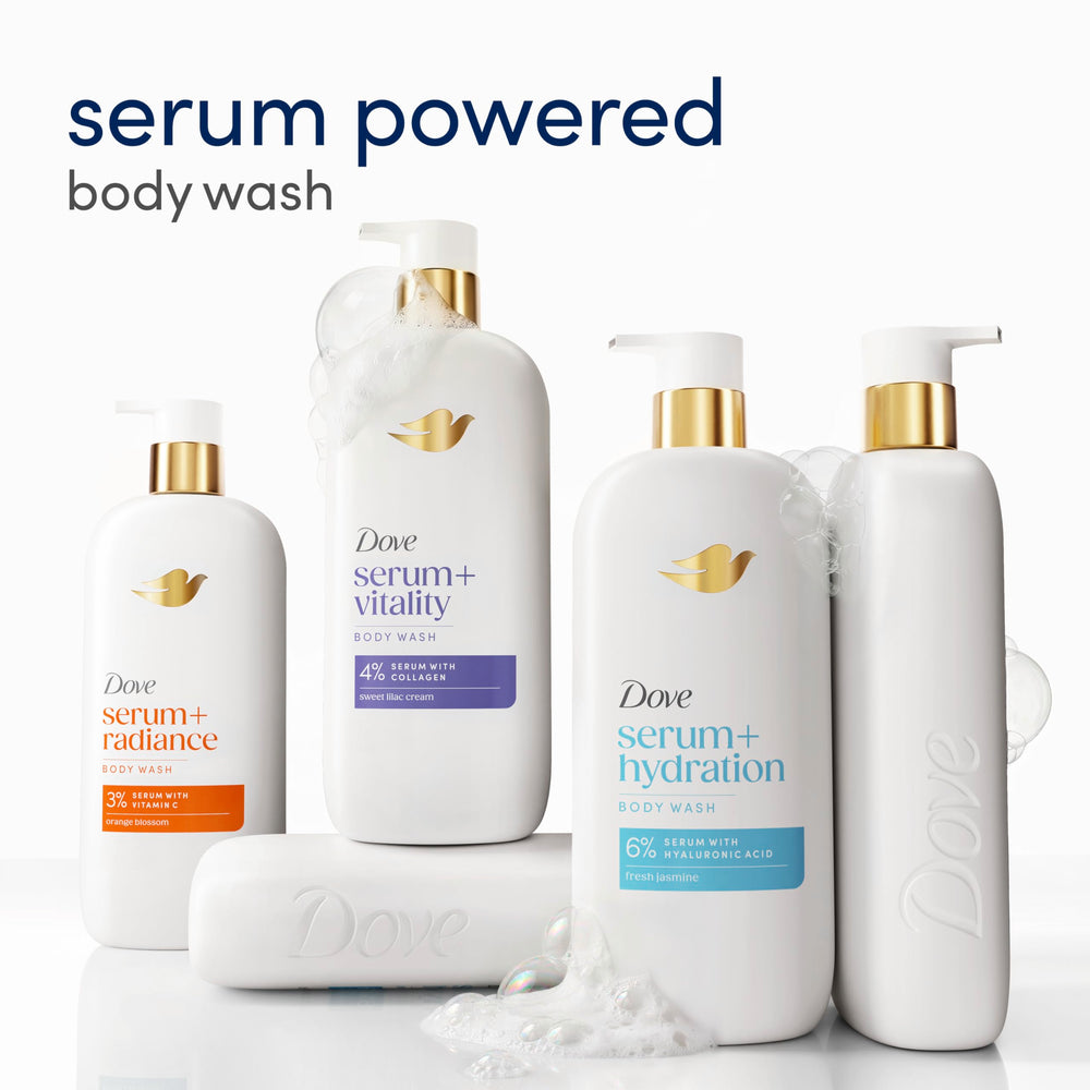 Dove hyaluronic ingredient visual with droplets, illustrating hydration boost