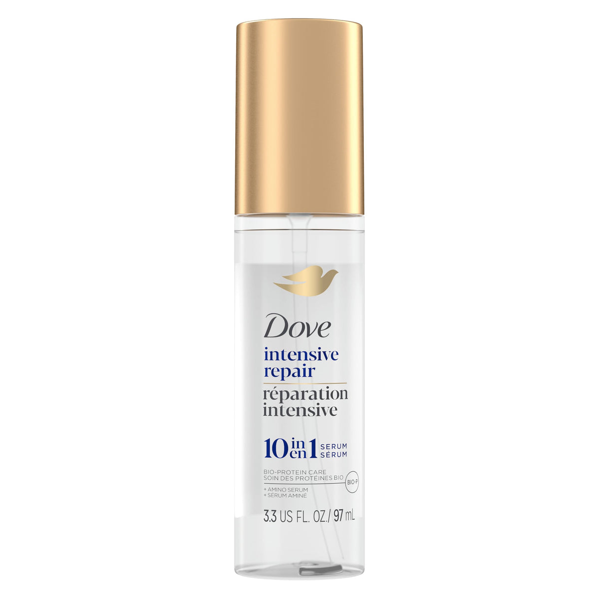 Dove serum front packaging showing brand and product benefit of repair