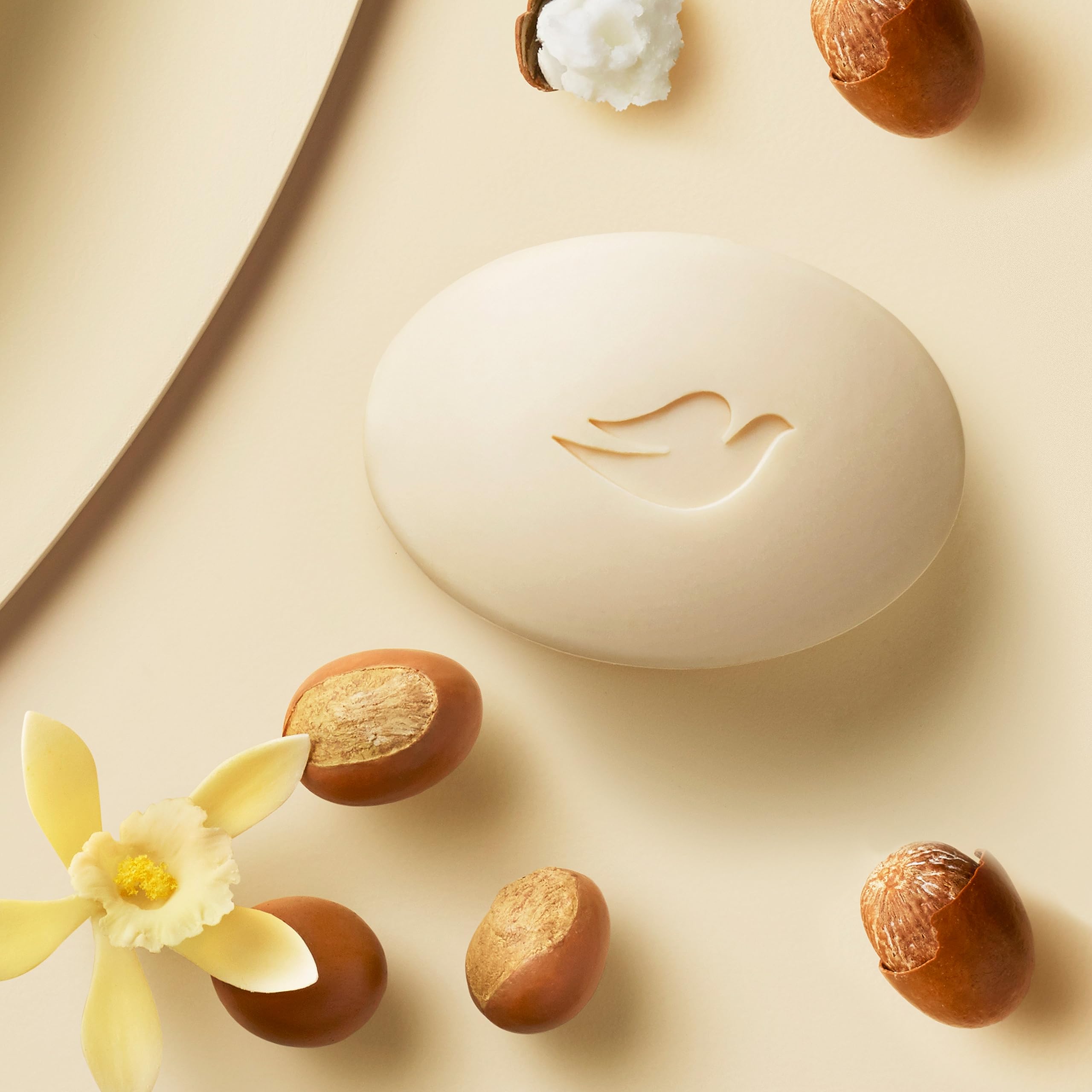 Dove beauty bars styled in bathroom lifestyle scene promoting daily use