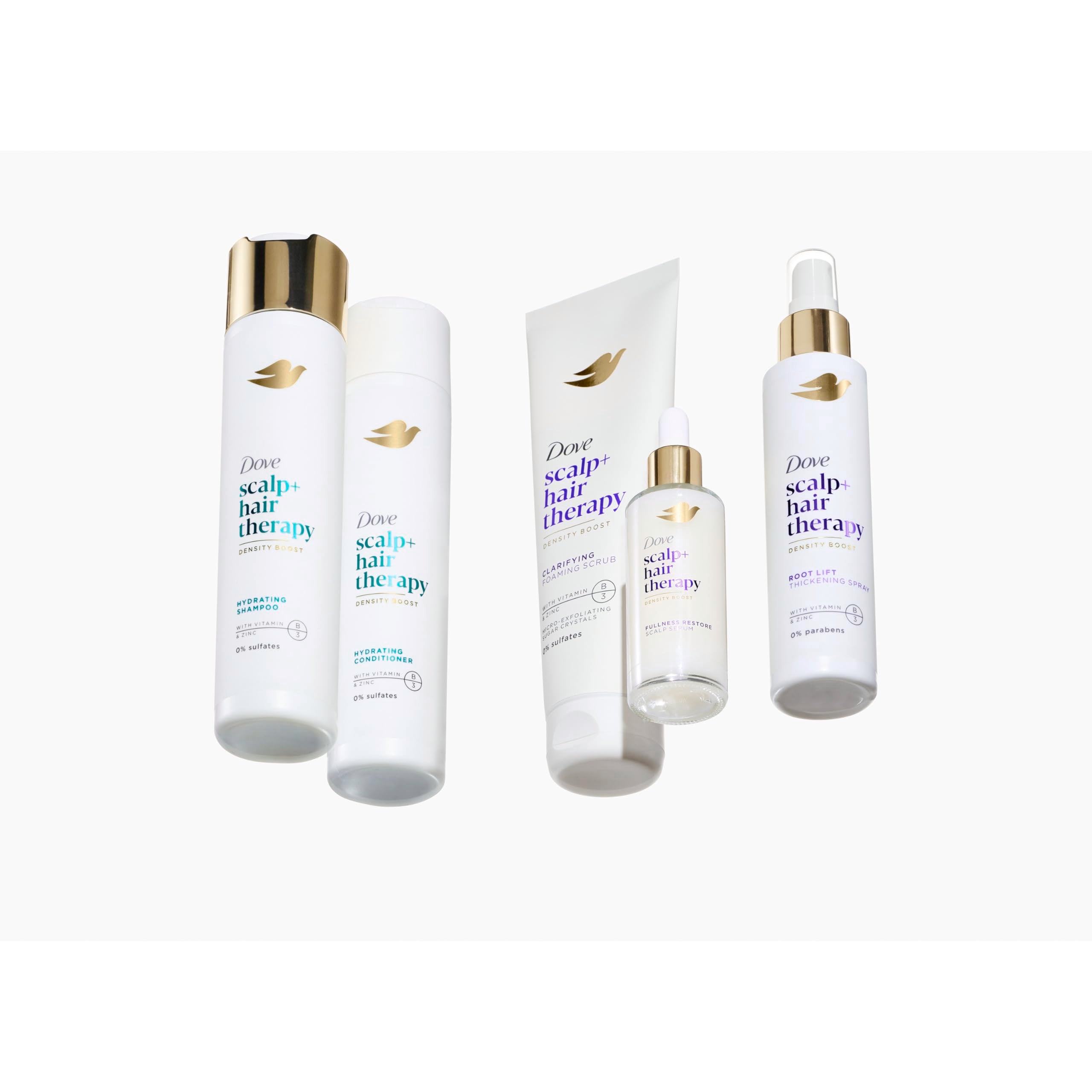 Dove in a bathroom setting suggesting daily scalp care routine