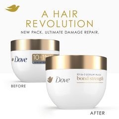 Dove hands applying mask to mid-lengths and ends for targeted repair benefit
