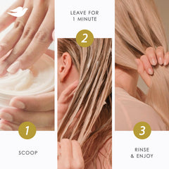 Dove mask being rinsed in shower showing easy one-minute treatment benefit