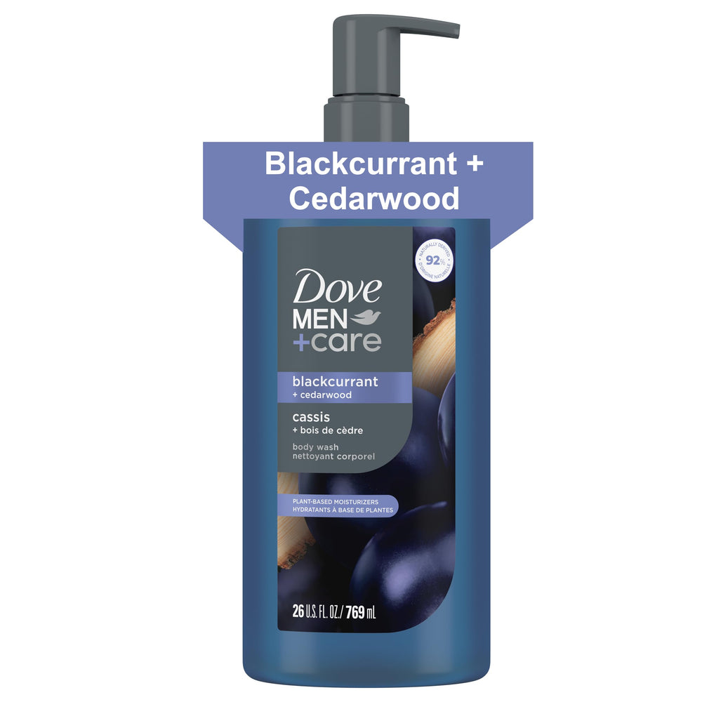 DOVE MEN + CARE front bottle showing product and scent for confident grooming