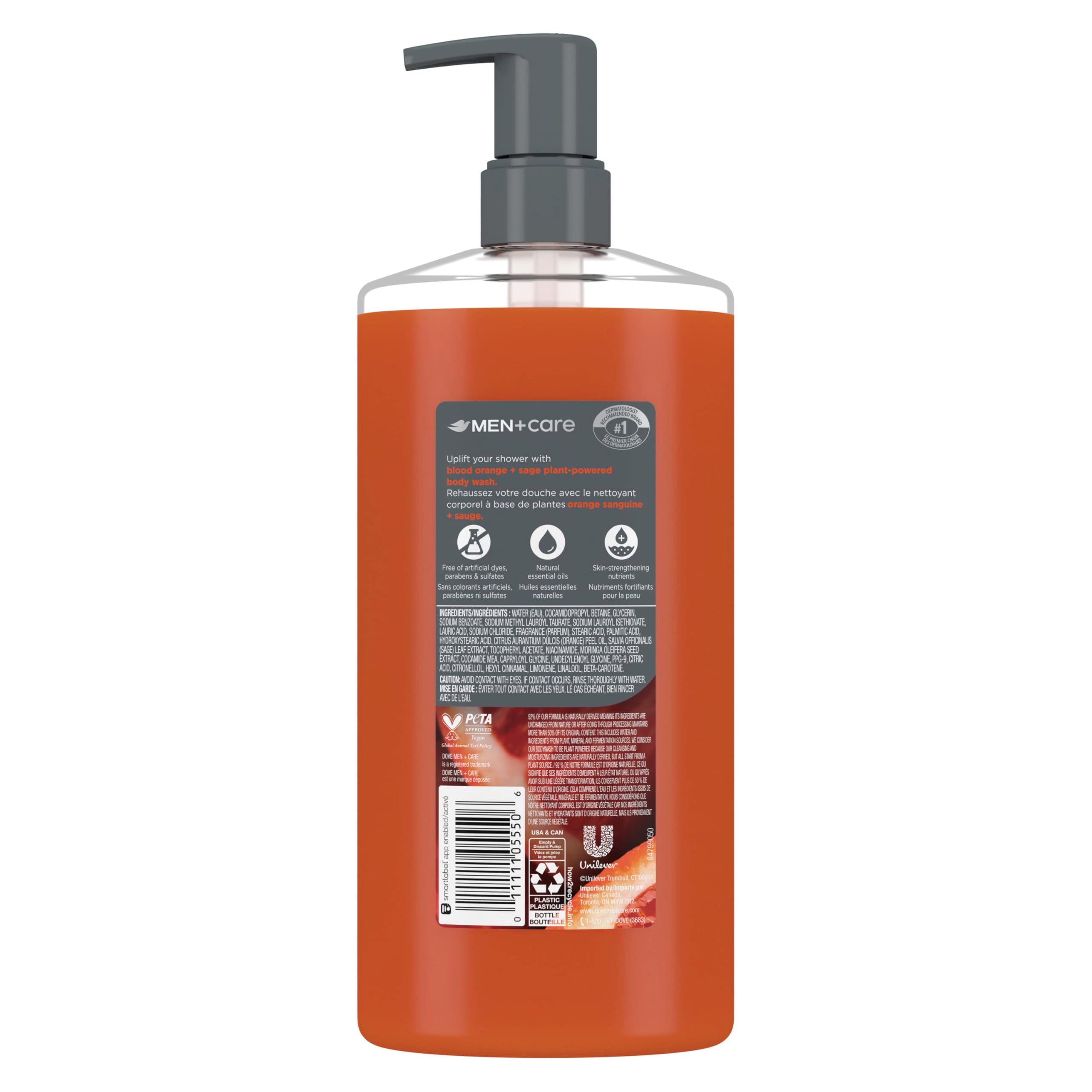 DOVE MEN+CARE pump dispensing gel demonstrating convenient one-handed use
