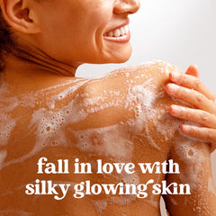 Dove Men+Care creamy lather close-up demonstrating rich foam and benefit of deep nourishment