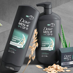 DOVE MEN + CARE back label close-up highlighting sulfate-free and hypoallergenic claims