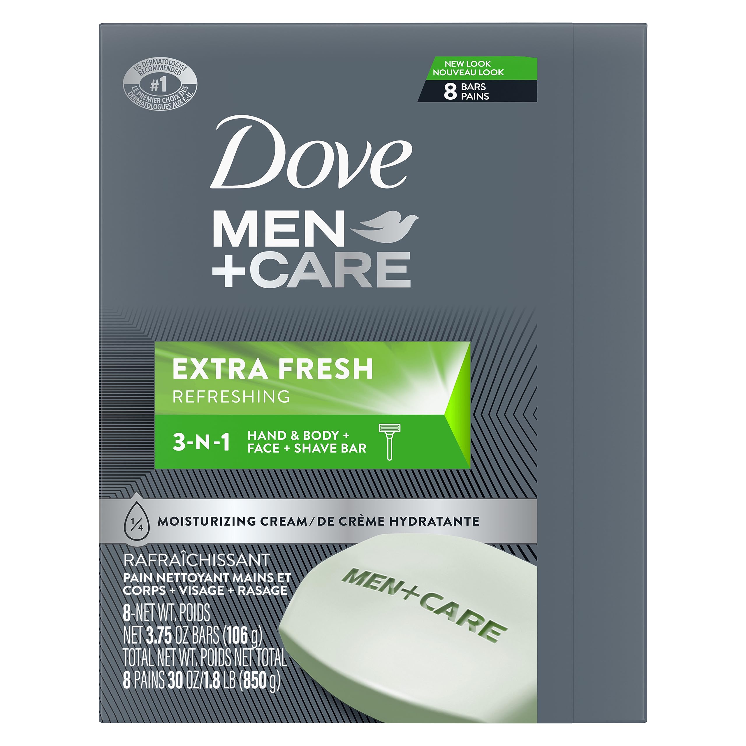 Dove Men+Care bar lather close-up highlighting creamy texture and moisturizing foam benefit