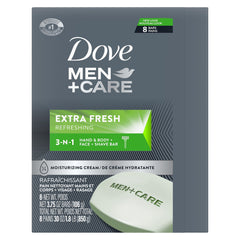 Dove Men+Care bar lather close-up highlighting creamy texture and moisturizing foam benefit