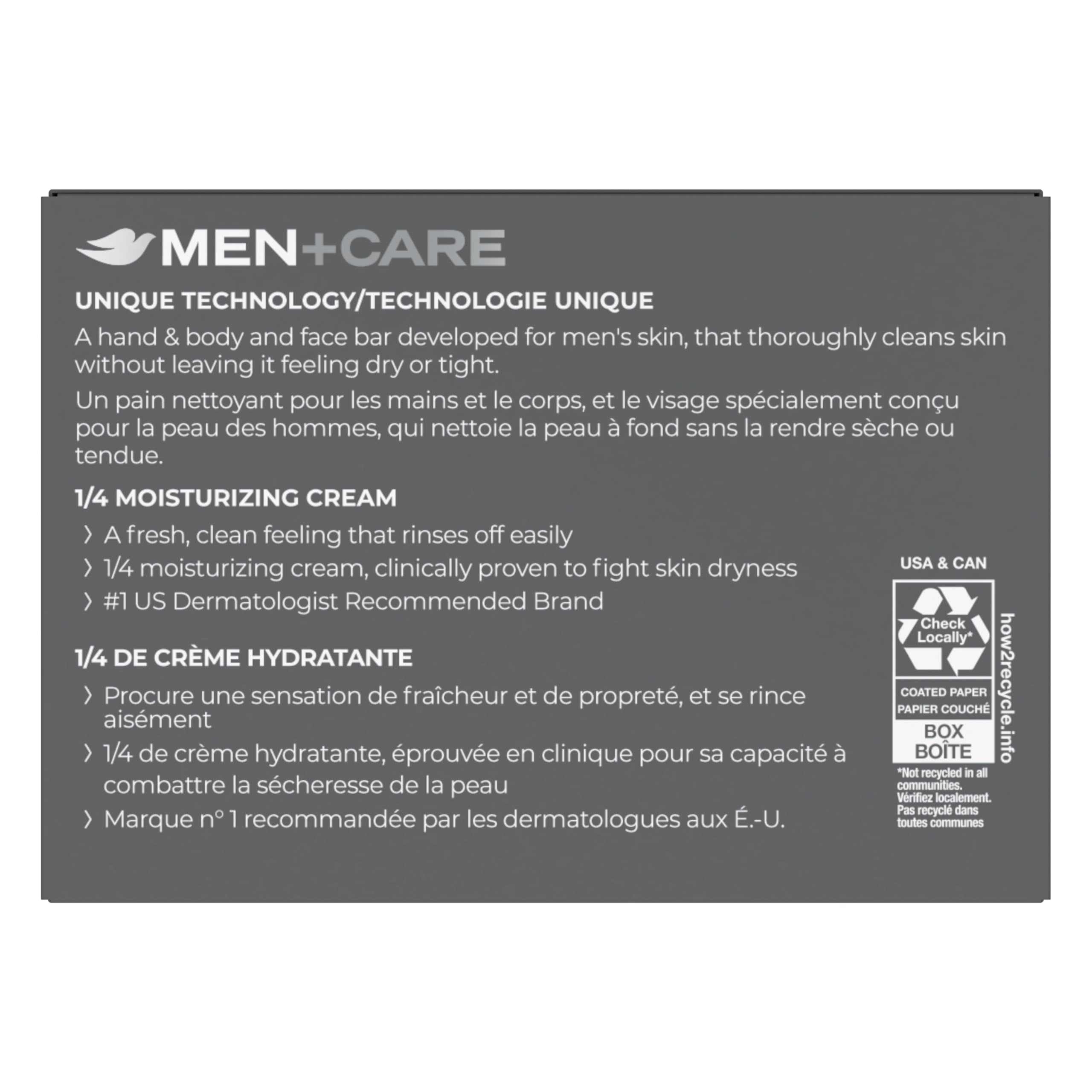 DOVE MEN + CARE bar close-up texture highlighting smooth, moisturizing surface