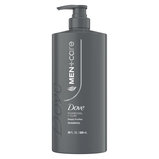 DOVE MEN + CARE front bottle shows clear product identity and benefits