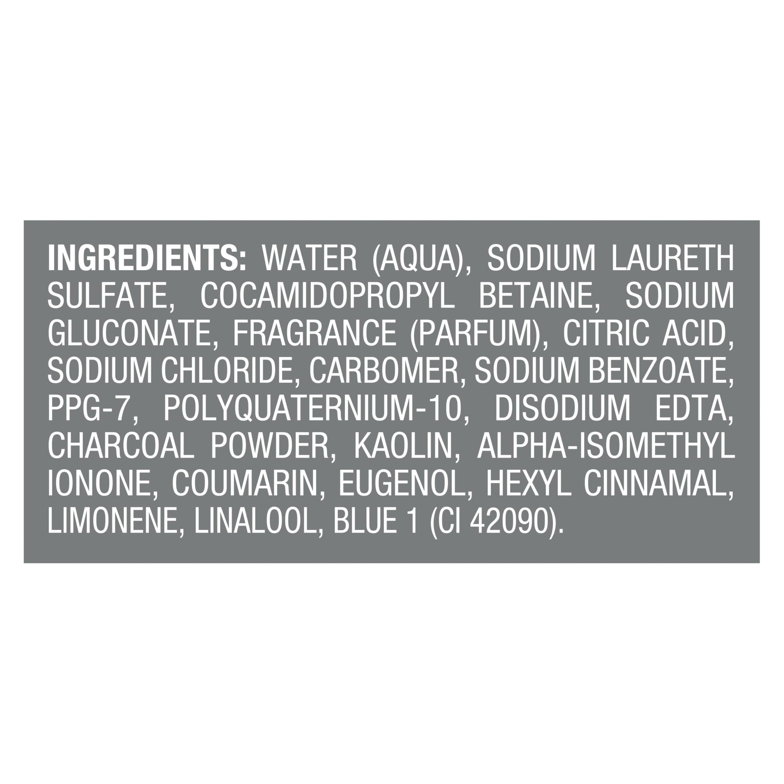 DOVE MEN + CARE charcoal and clay ingredients close up emphasizing detox action
