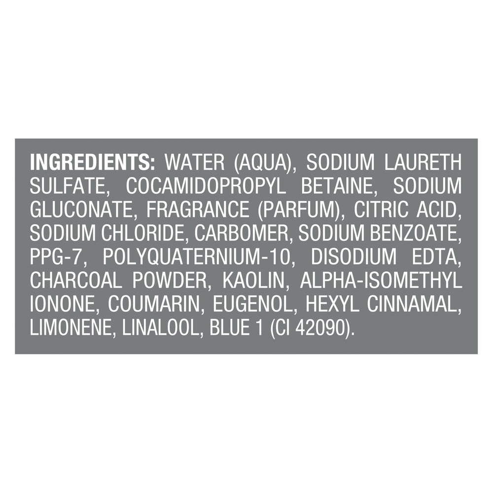 DOVE MEN + CARE charcoal and clay ingredients close up emphasizing detox action