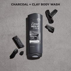 DOVE MEN + CARE label close-up highlighting ingredients and micromoisture