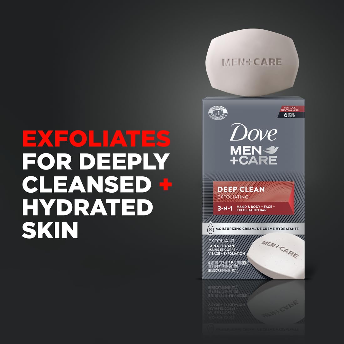 Dove Men+Care close-up of purifying grains and texture for effective cleansing